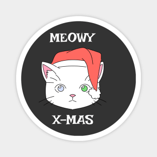 Meowy xmas cat says Magnet